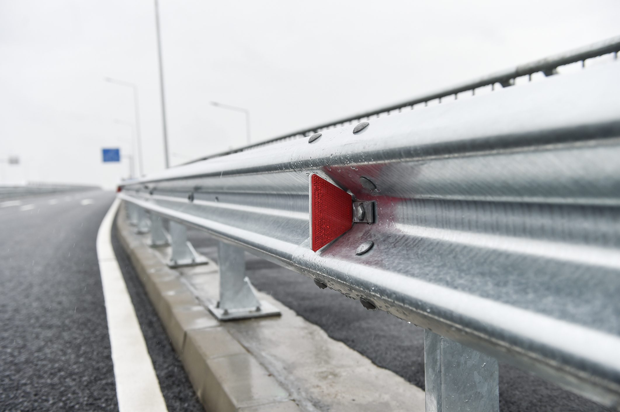 Metallic road barrier for traffic safety on a new constructed road